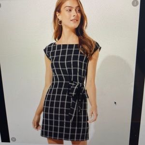 ❤️Loft Windowpane Side Tie Dress Size 6 - worn just a few tjmes - excelle…